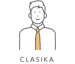 お客様Bさんに答えるCLASIKA（クラシカ）スタッフのイラスト